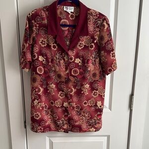 Maggie Sweet Floral Burgundy Women's Blouse